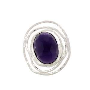 Oval Faceted Amethyst Purple. Hand Made and Designed in Israel By Bili 