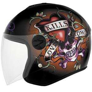   KBC Ed Hardy Love Kills Slowly OFS Helmet   Large/Black Automotive