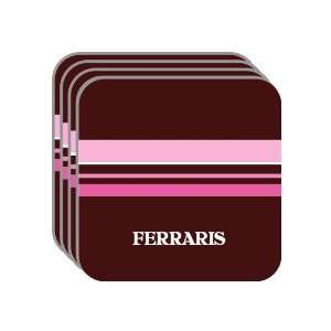 Personal Name Gift   FERRARIS Set of 4 Mini Mousepad Coasters (pink 