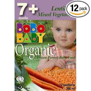 Bobobaby 7+ Months Lentils And Mixed Vegetables, 12 Servings, 10.15 