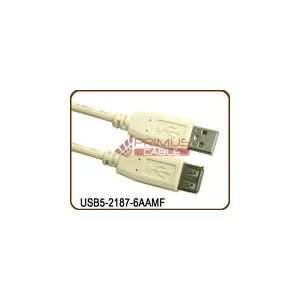  USB 2.0 Cable Extension, A Male/A Female, Ivory   6 Feet 