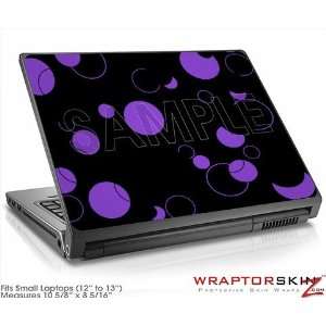    Small Laptop Skin Lots of Dots Purple on Black Electronics