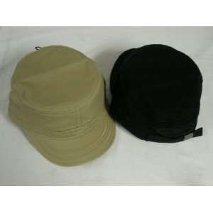  Military Style Golf Hat Black Tan Fitted L/XL 2pk NEW 