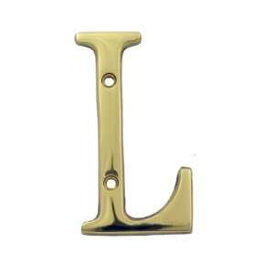 Letter L) BOLTON 3 Inch Solid Brass Bright Brass Finish House Letter 