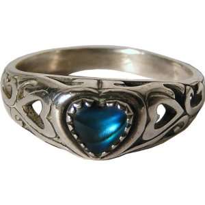  Heart Chakra Ring Size 9 Abalone & Sterling Silver Naga 