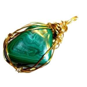    Malchite Pendant   Heart Chakra Crystal Healing Gem Stone Jewelry