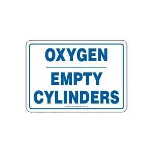  OXYGEN EMPTY CYLINDERS 10 x 14 Dura Plastic Sign