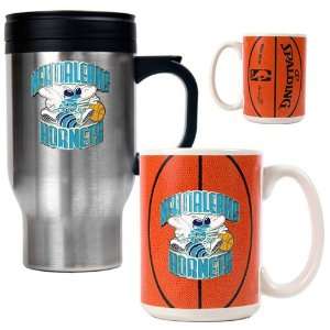 New Orleans Hornets NBA Stainless Steel Travel Mug & Gameball Ceramic 