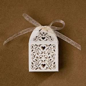  Set of 10 Love Vines Favor Boxes in Ivory 