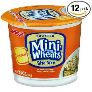 Kelloggs Frosted Mini Wheats Cereal In A Cup, 12   2.5 Ounce Cups