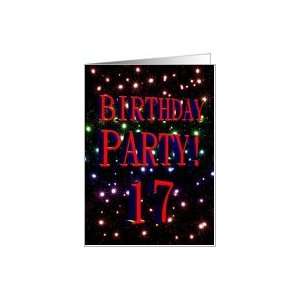  17th Birthday party invitation with fireworks Card Toys 