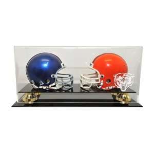  Chicago Bears Double Mini Helmet Display Case with Gold 