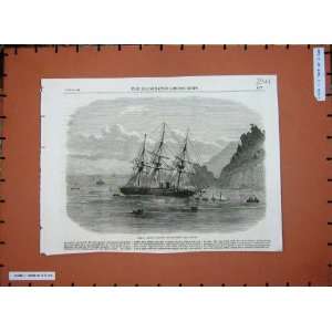  1869 H.M.S Ship Cadmus Ashore Salcombe Bar Devon Sea