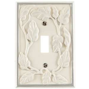  Leaf White Resin   1 Toggle Wallplate