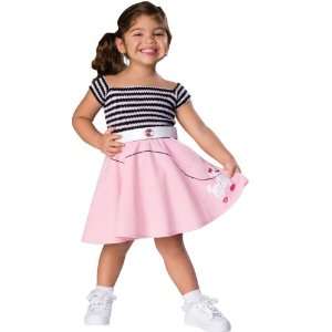  Kids Childrens Costume TODDLER 50s Pink Poodle Skirt 
