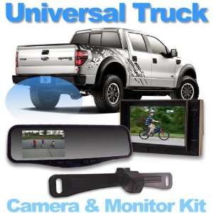 Universal Rear Camera System for Pickup Trucks with 4.3 Glass Mount 