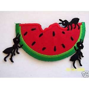 Ants with Watermelon Picnic Ants  Iron On Embroidered Applique/Insects 