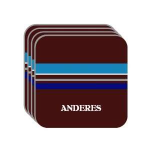 Personal Name Gift   ANDERES Set of 4 Mini Mousepad Coasters (blue 