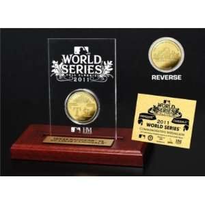  2011 World Series Dueling Logo Gold Desk Top Acrylic 
