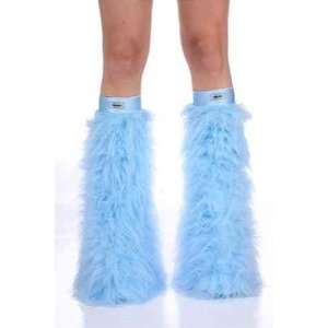  Baby Blue Faux Fur Fuzzy Furry Legwarmers 