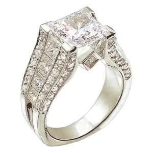 3.51 Ct. diamond engagement ring accents gold ring 