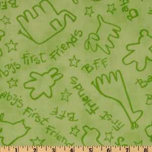  44 Wide Babies First Friends Cut Outs Lime Fabric By The 