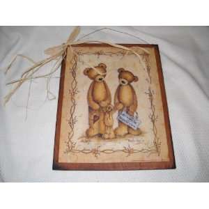 All Because Two People Fell in Love Teddy Bear Country Wall Art Sign 