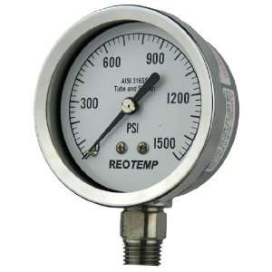REOTEMP PR25S1A4P30 Heavy Duty Repairable Pressure Gauge, Dry Filled 
