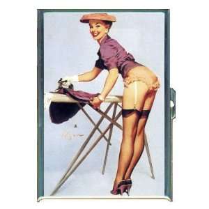  PIN UP GIRL IRONING SKIRT SEXY ID Holder, Cigarette Case 