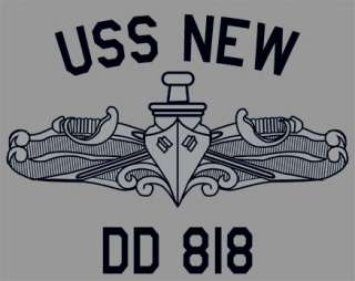 US USN Navy USS New DD 818 Destroyer T Shirt  