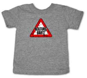 Achtung Baby Cool Retro Boys Grey T Shirt Age 2 to14  