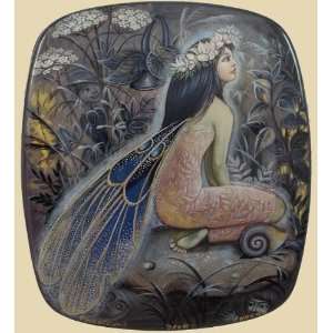   Fedoskino Russian Lacquer Box (#3338) FAIRY & ELVES 