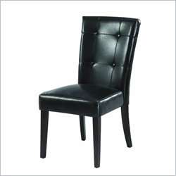 Modus Bossa Black Leatherette Parsons Chair (Set of 2) 655450034060 