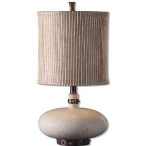  Airy Ivory Cream Finish with Bronze Accents Table Lamp 
