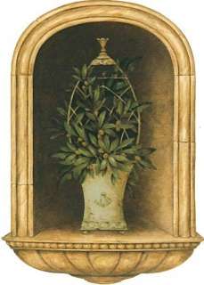 Classic OLIVE TOPIARY NICHE with VASE Wallpaper Mural  