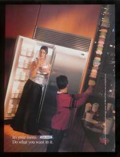 2001 Sub Zero refrigerator & ice cream cone stack ad  