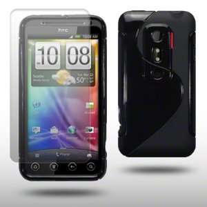  EVO 3D WAVE GEL CASE WITH SCREEN PROTECTOR BY CELLAPOD 