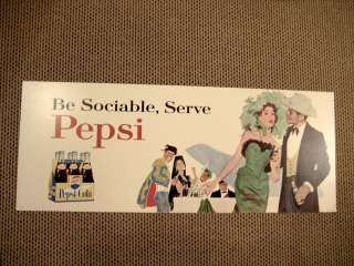 Pepsi Cola Sign / Cardboard / 1960s 70s  