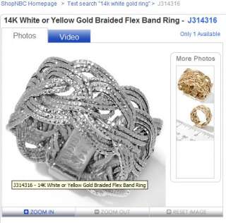 Bradied Flex Band Ring 14K White Gold FREE SZ SHOPNBC  