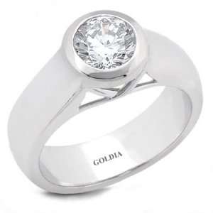    0.50 Ct. Bezel Set Designer Diamond Engagement Ring Jewelry