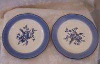 Wood & Sons Colonial Blue Rose Accent Plates MINT  