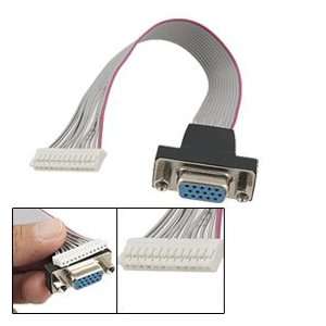    VGA HD15 Female to 12 Pin Connector Ribbon Flat Cable Electronics