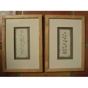  2 Home Decor Wooden 8 1/2 x 12 Floral Herb Cut Paper Art 
