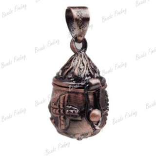 1pcs Barrel Brass Pendants Wish Prayer Box Antique Brass Fit Necklace 