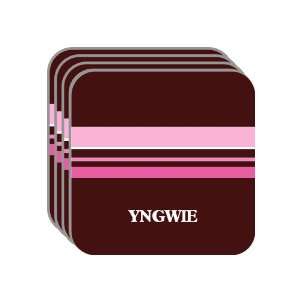 Personal Name Gift   YNGWIE Set of 4 Mini Mousepad Coasters (pink 