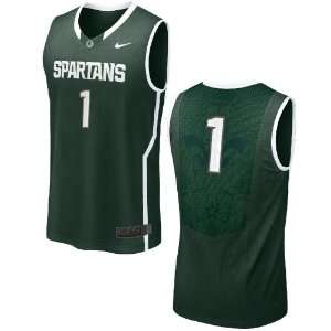   Michigan State Spartans 1 Green Basketball Jersey