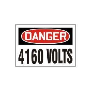  DANGER Labels 4160 VOLTS Adhesive Vinyl   5 pack 3 1/2 x 