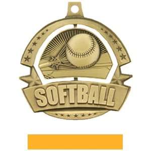  Awards Spinner Softball Medals M 720 GOLD MEDAL/YELLOW RIBBON 2 1/4