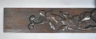 19TH C. FRENCH CARVED OAK ARCHITECTURAL CARVING OF FOX HEAD & FOLIAGE 