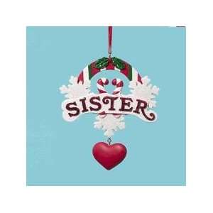  4319 Sister with hearts Personalized Christmas Ornament 